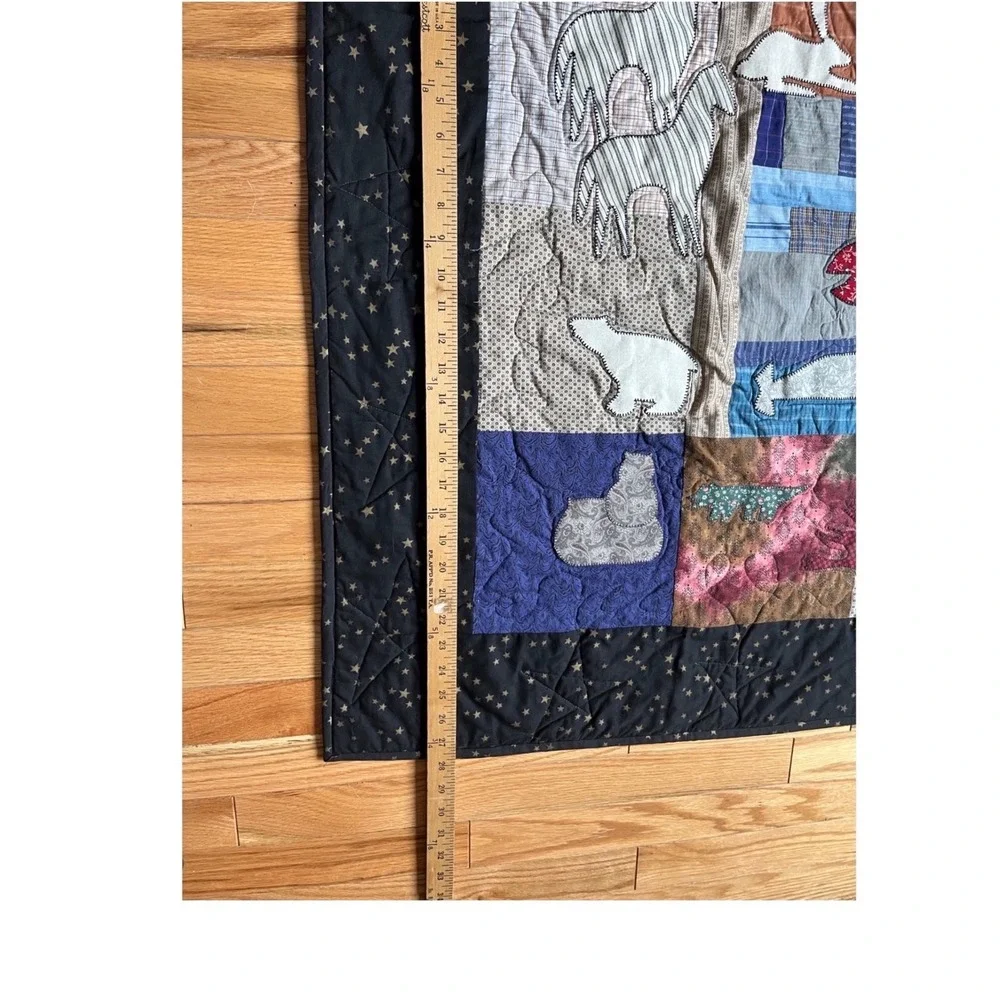 Handmade Noahs Ark Patchwork Applique Quilt Wall Hanging Nursery Decor 62 x 56‎